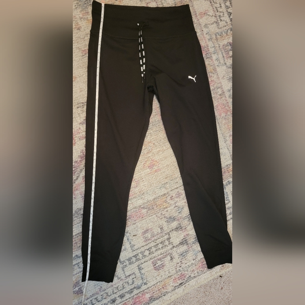 Puma Black Joggers with White Puma Logo Size M